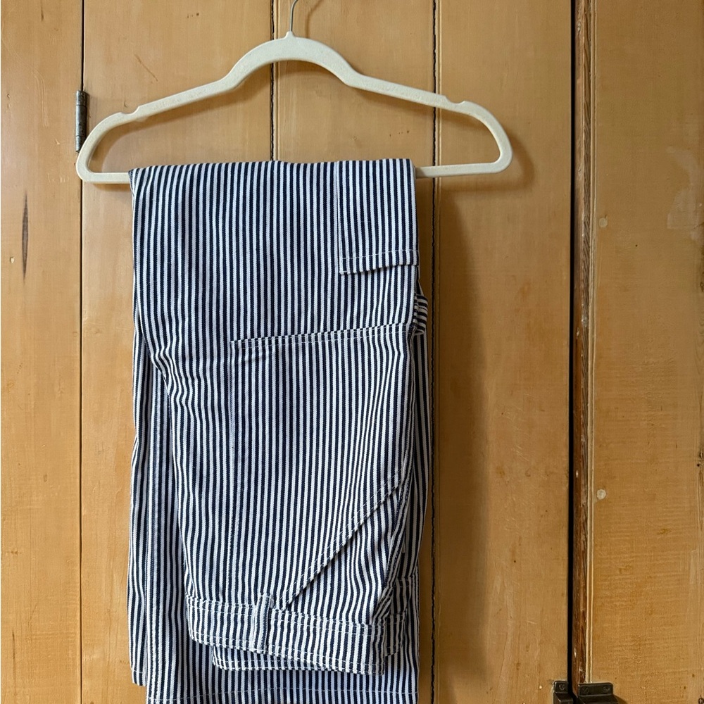 H2O Fagerholt Denmark Denim Striped Navy and White Carpenter Pants